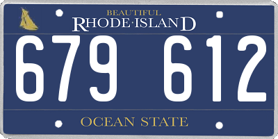 RI license plate 679612