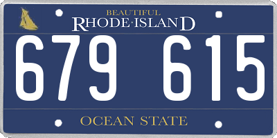 RI license plate 679615