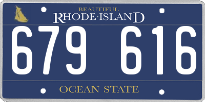 RI license plate 679616