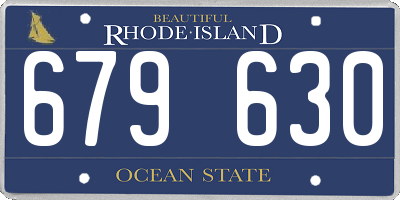 RI license plate 679630