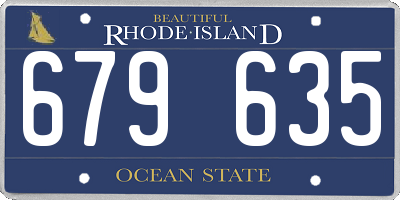RI license plate 679635