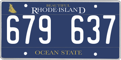 RI license plate 679637