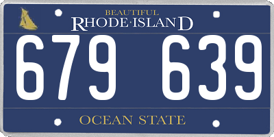 RI license plate 679639