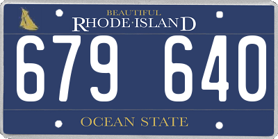 RI license plate 679640