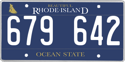 RI license plate 679642