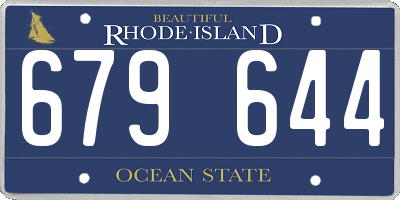 RI license plate 679644