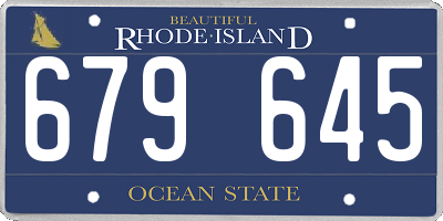 RI license plate 679645