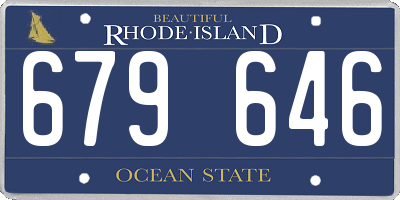 RI license plate 679646