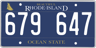 RI license plate 679647