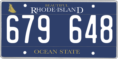 RI license plate 679648