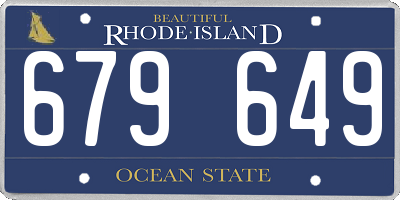 RI license plate 679649