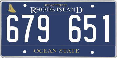 RI license plate 679651
