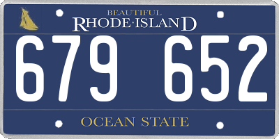 RI license plate 679652