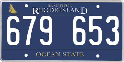 RI license plate 679653