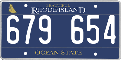 RI license plate 679654