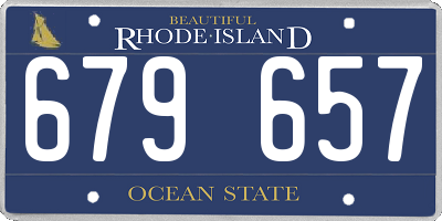 RI license plate 679657
