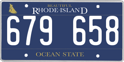 RI license plate 679658