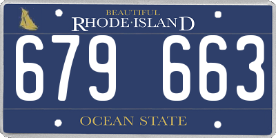 RI license plate 679663