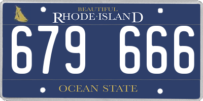 RI license plate 679666