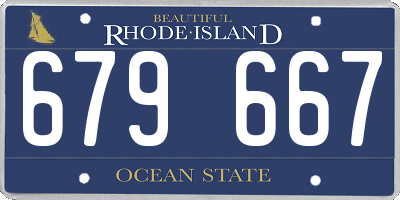 RI license plate 679667