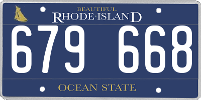 RI license plate 679668