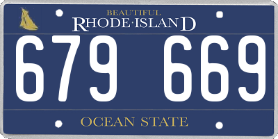 RI license plate 679669