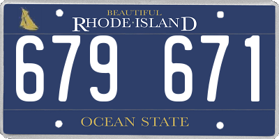RI license plate 679671