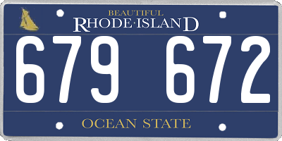 RI license plate 679672