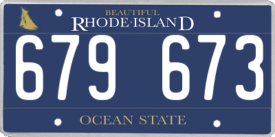RI license plate 679673