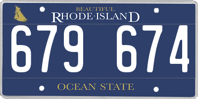 RI license plate 679674