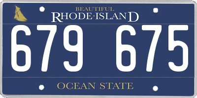 RI license plate 679675