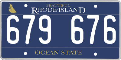 RI license plate 679676