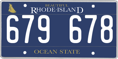 RI license plate 679678
