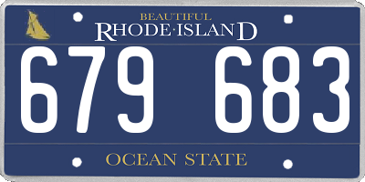 RI license plate 679683