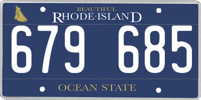 RI license plate 679685