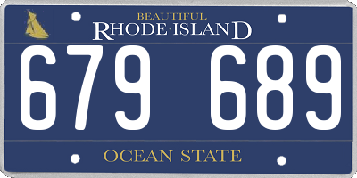 RI license plate 679689