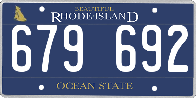 RI license plate 679692