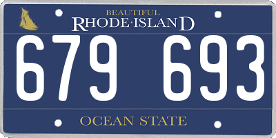 RI license plate 679693