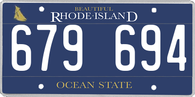 RI license plate 679694