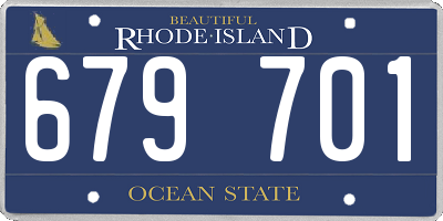 RI license plate 679701
