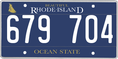 RI license plate 679704