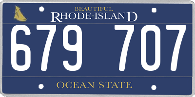 RI license plate 679707