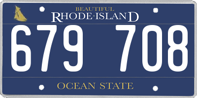 RI license plate 679708