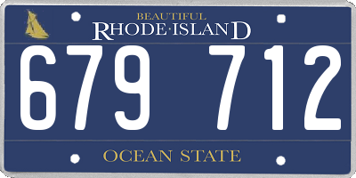 RI license plate 679712