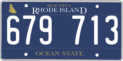 RI license plate 679713