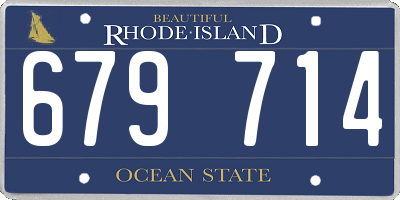 RI license plate 679714