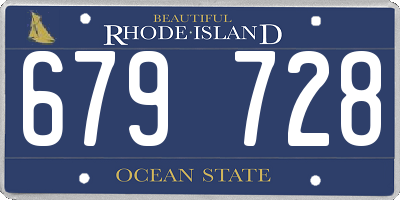 RI license plate 679728