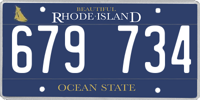RI license plate 679734