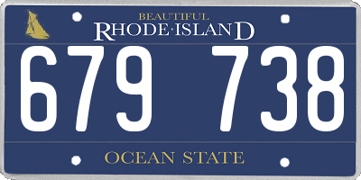 RI license plate 679738