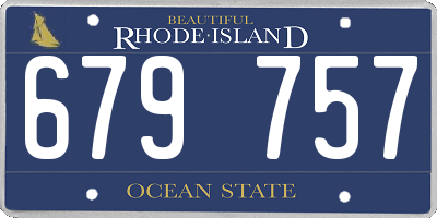 RI license plate 679757